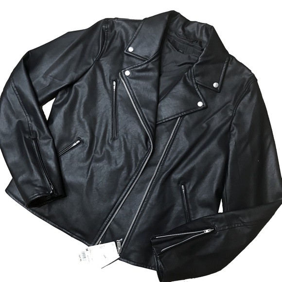 Uniqlo Jackets & Blazers - Uniqlo Vegan Faux Leather Biker Moto Jacket M New